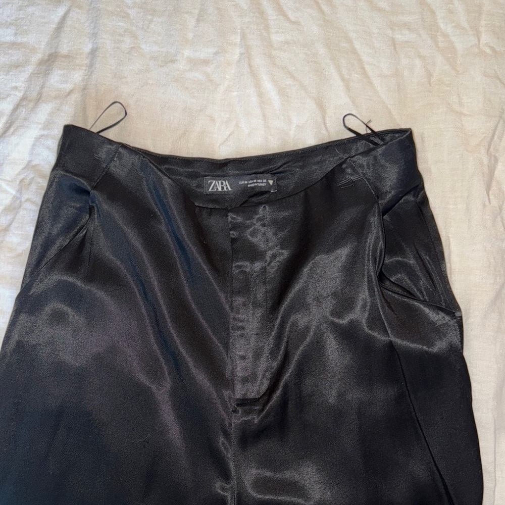 Zara Satin Black Pants